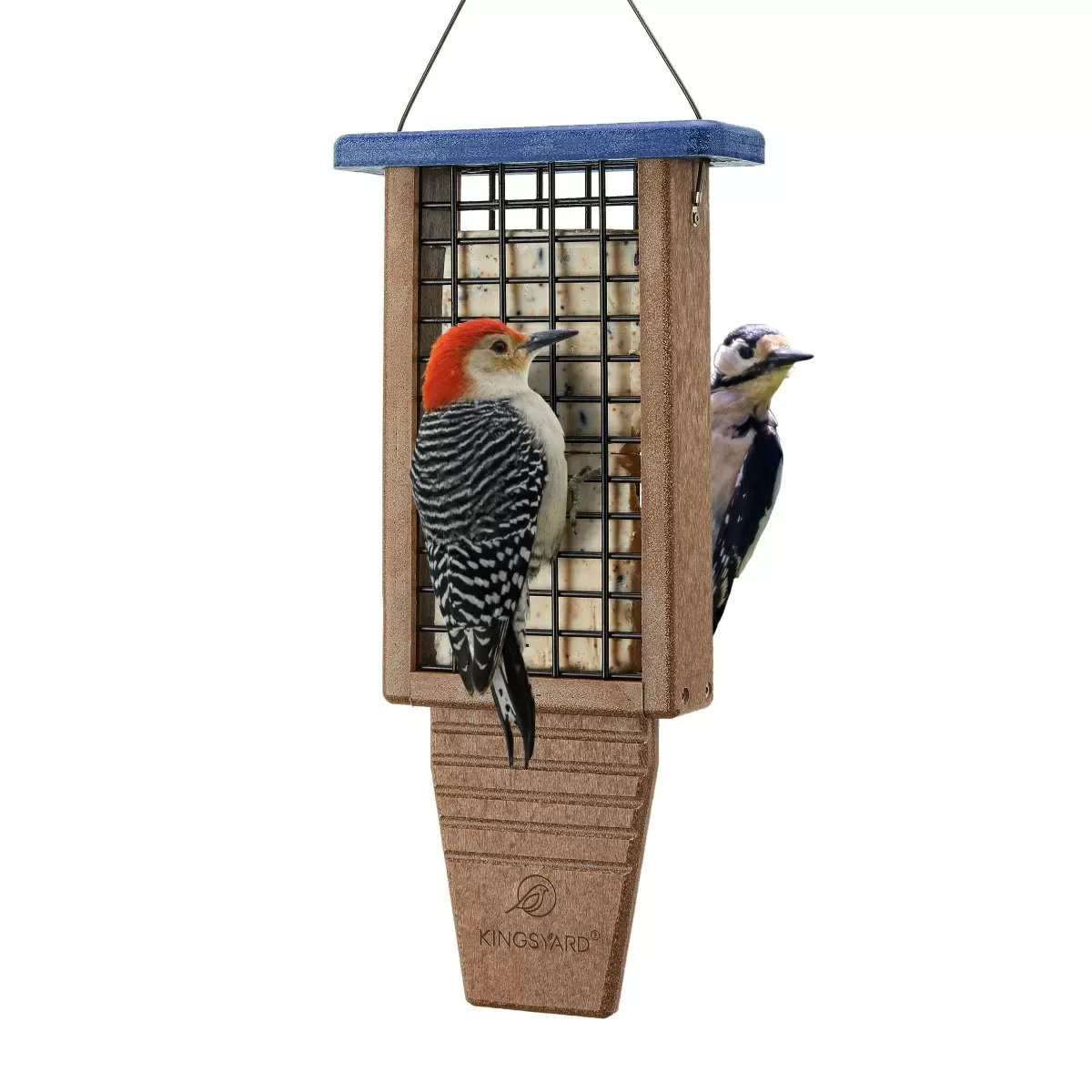 Blue Kingsyard Extended Tail Prop Suet Feeder for Woodpeckers 2