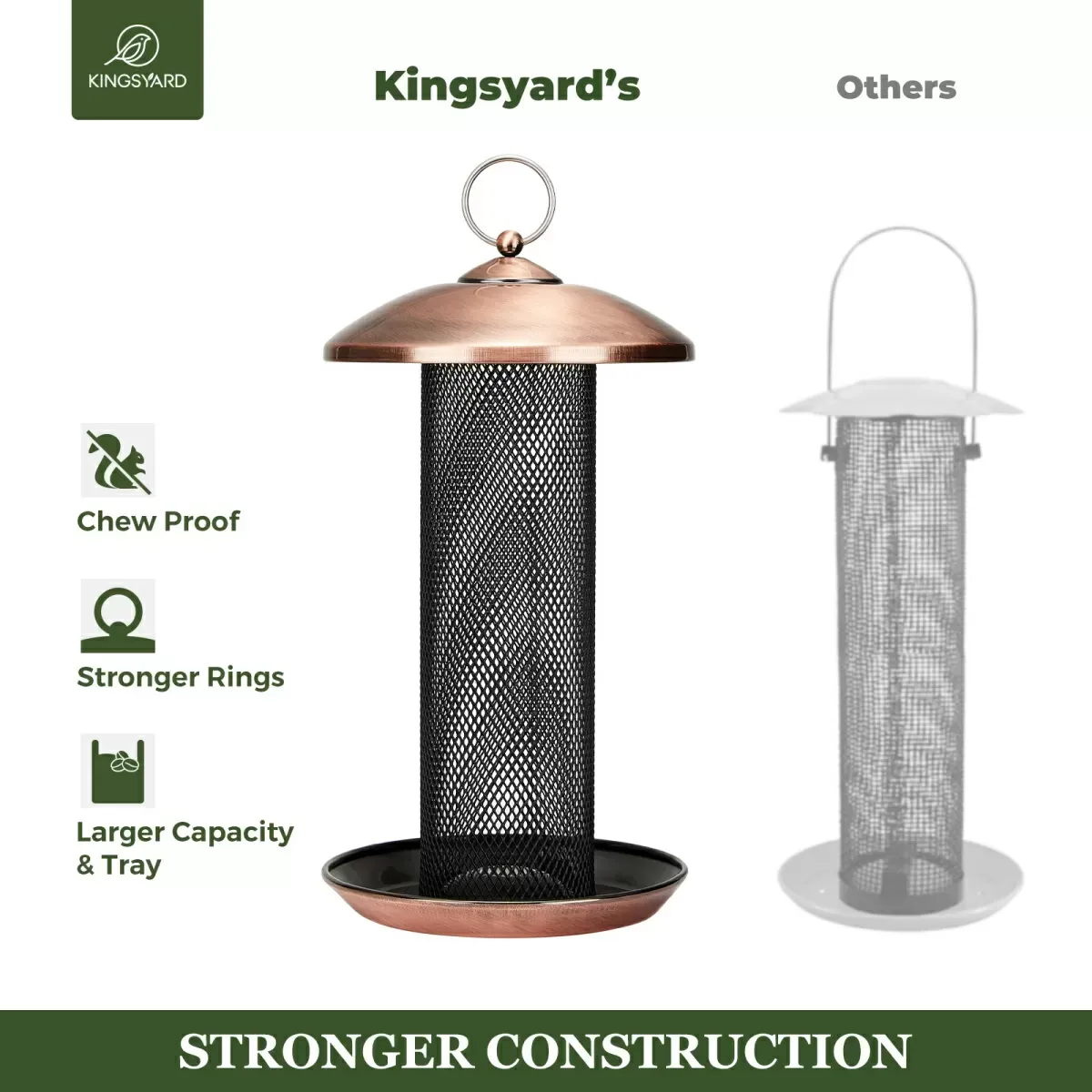 Kingsyard Metal Mesh Finch Feeder for Thistle & Nyjer Seed 7