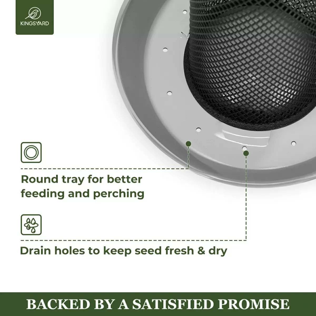 Grey Kingsyard Metal Mesh Finch Feeder for Thistle & Nyjer Seed 5