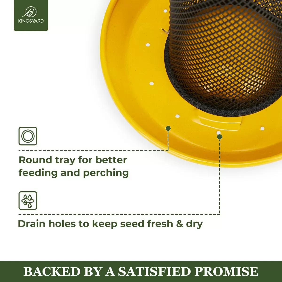 Yellow Kingsyard Metal Mesh Finch Feeder for Thistle & Nyjer Seed 3 Yellow Kingsyard Metal Mesh Finch Feeder for Thistle & Nyjer Seed 3