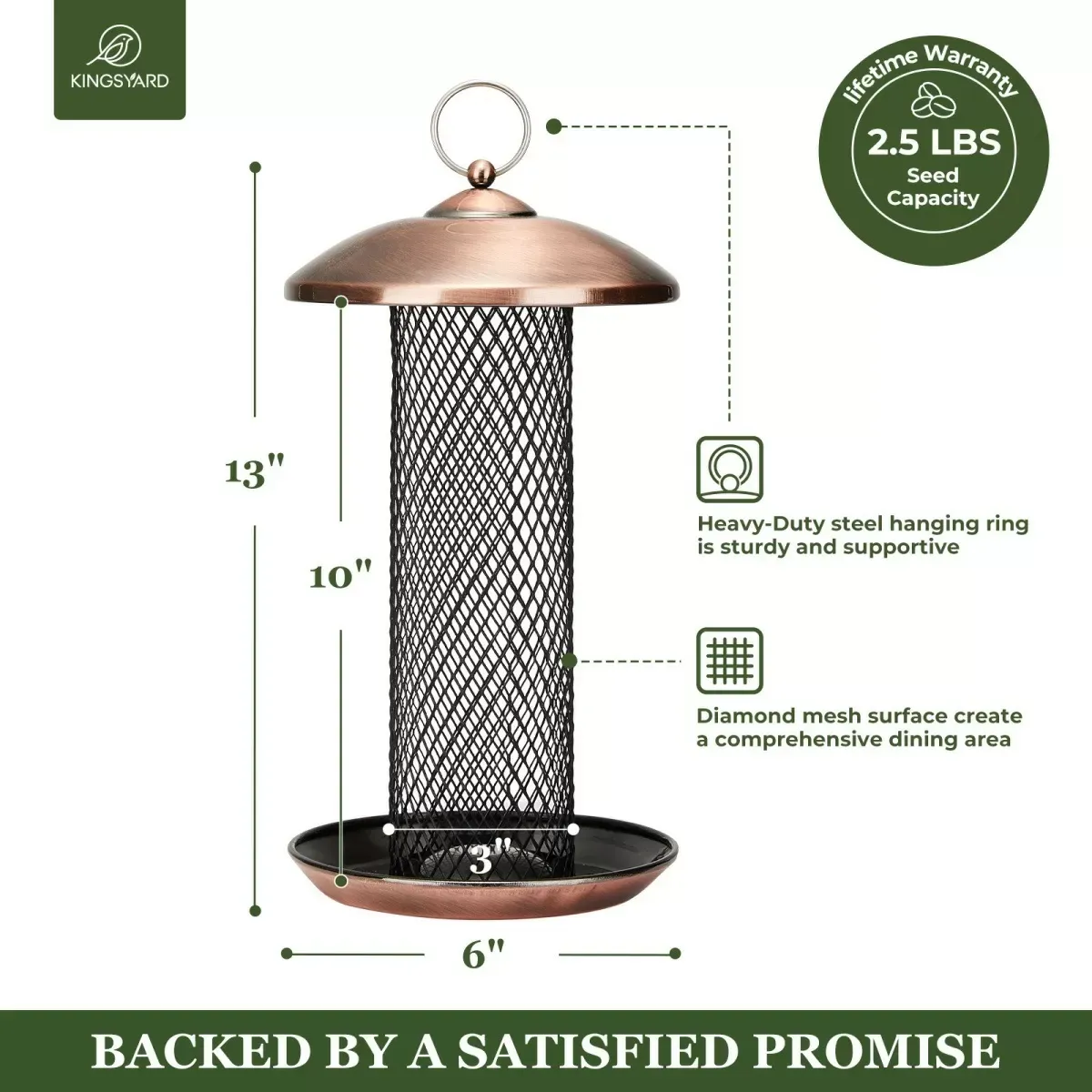 Kingsyard Heavy Duty Metal Mesh Bird Feeder 4