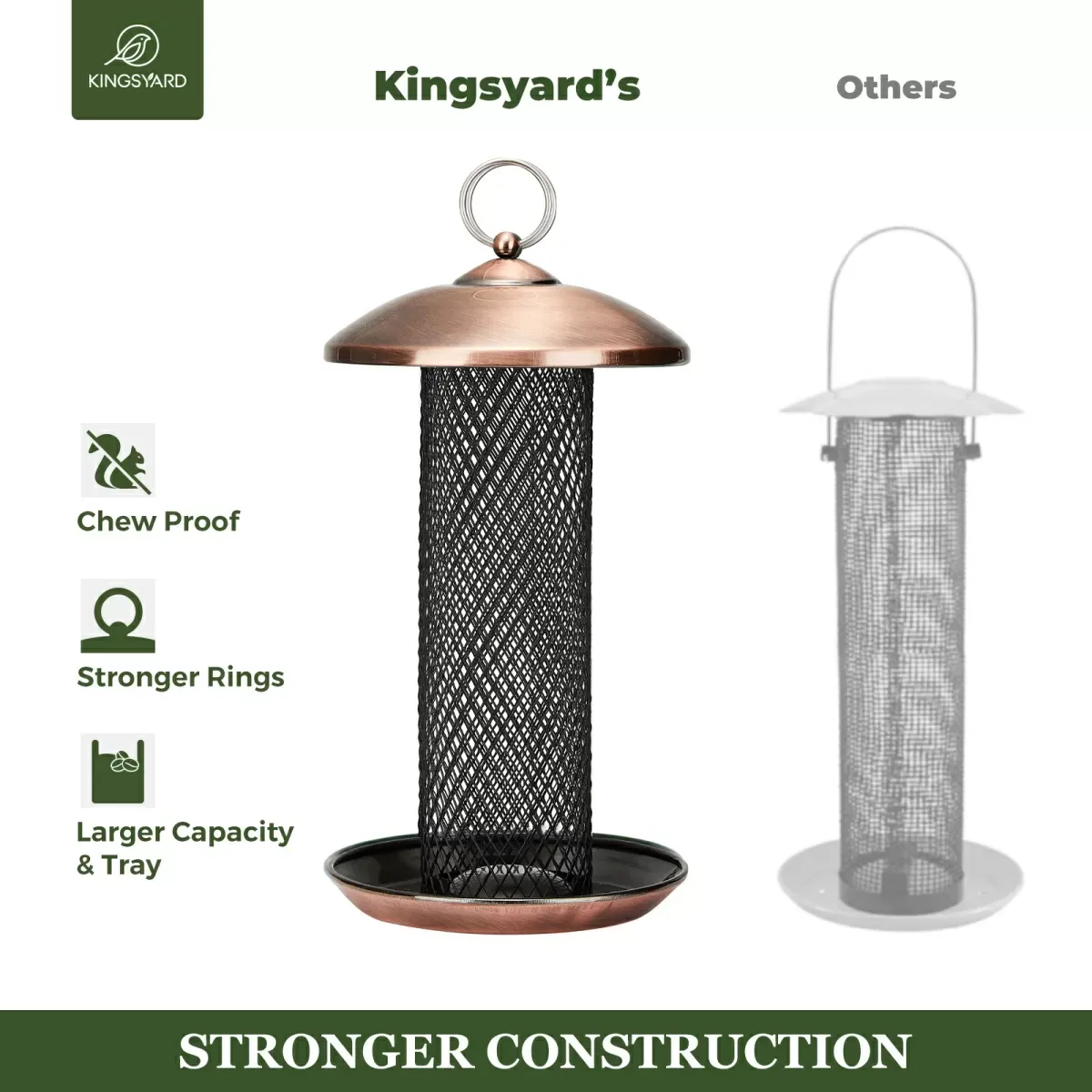 Kingsyard Heavy Duty Metal Mesh Bird Feeder 6
