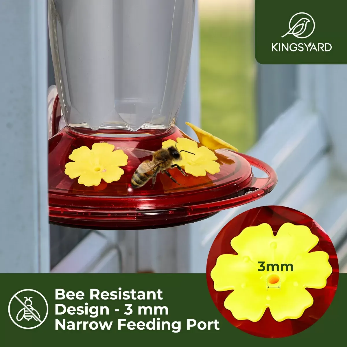 Clear Kingsyard 16oz Leak Proof Window Hummingbird Feeder 5