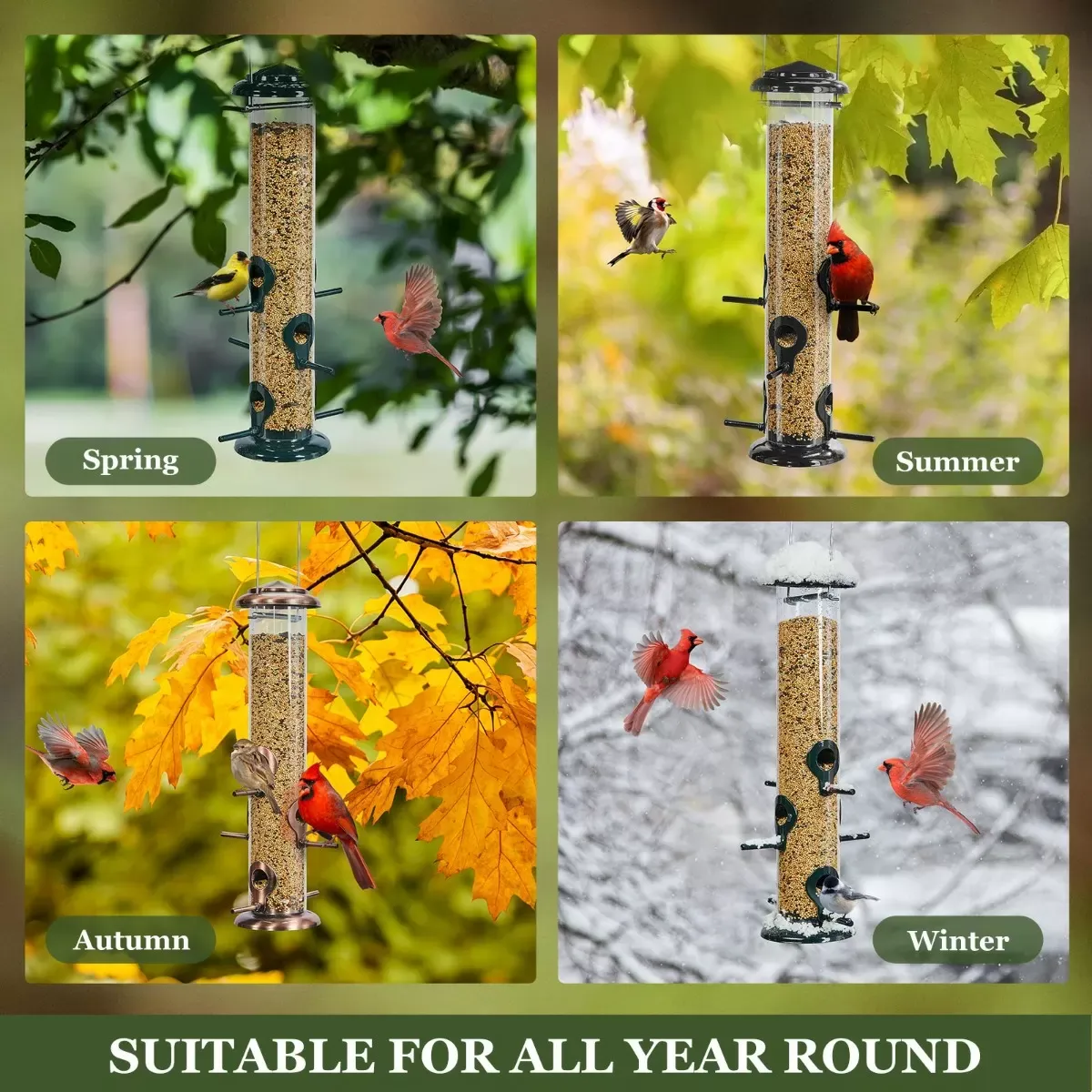 Bronze Kingsyard Chew-proof Metal Tube Bird Feeders 7