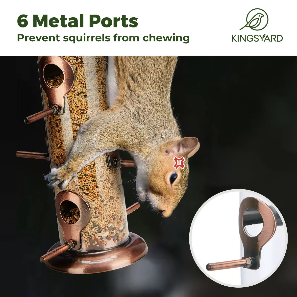Bronze Kingsyard Chew-proof Metal Tube Bird Feeders 8