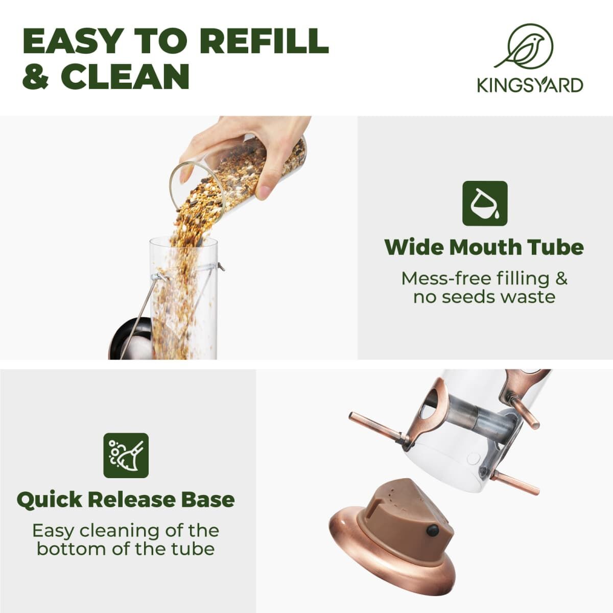 Kingsyard Chew-proof Metal Tube Bird Feeders 4