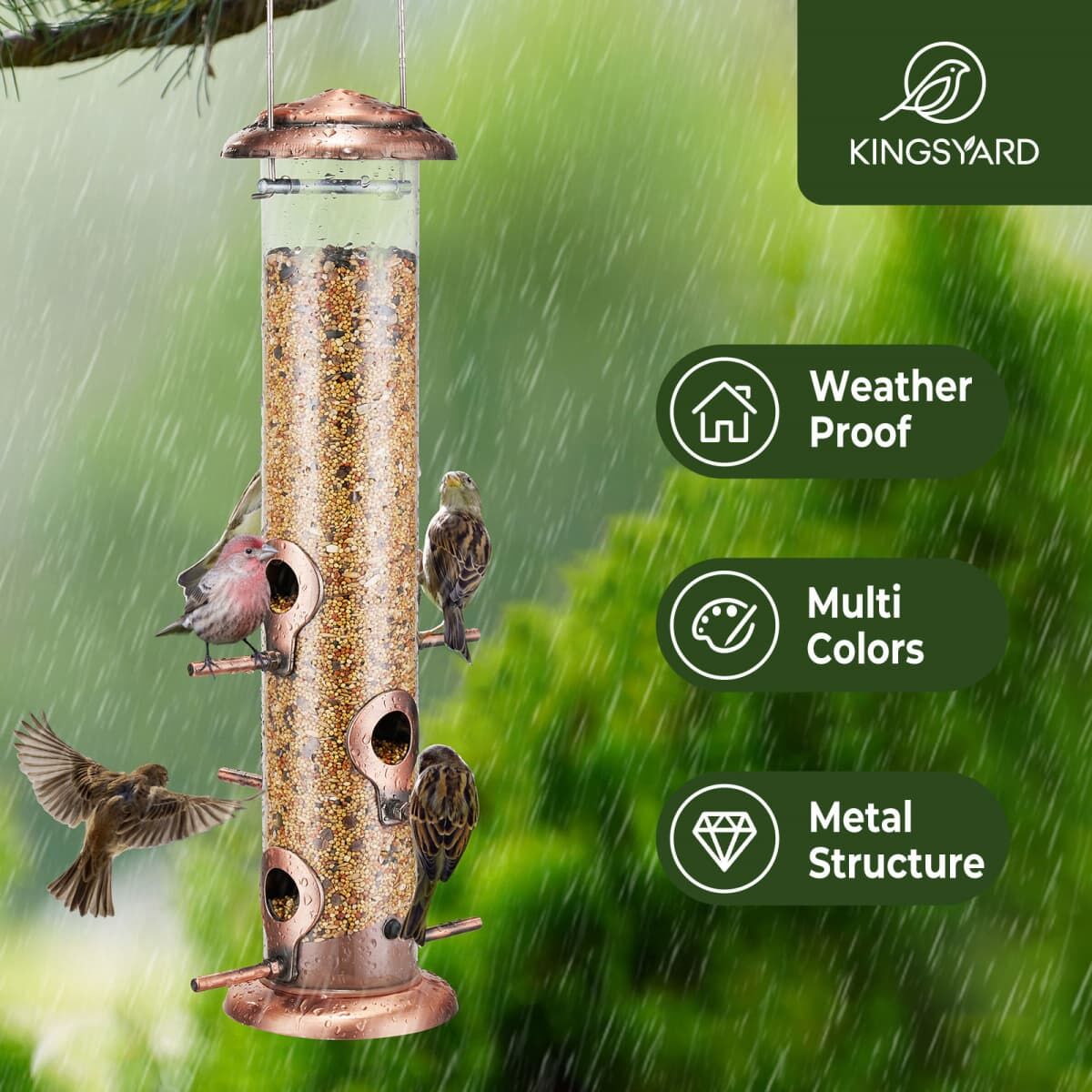 Kingsyard Chew-proof Metal Tube Bird Feeders 6