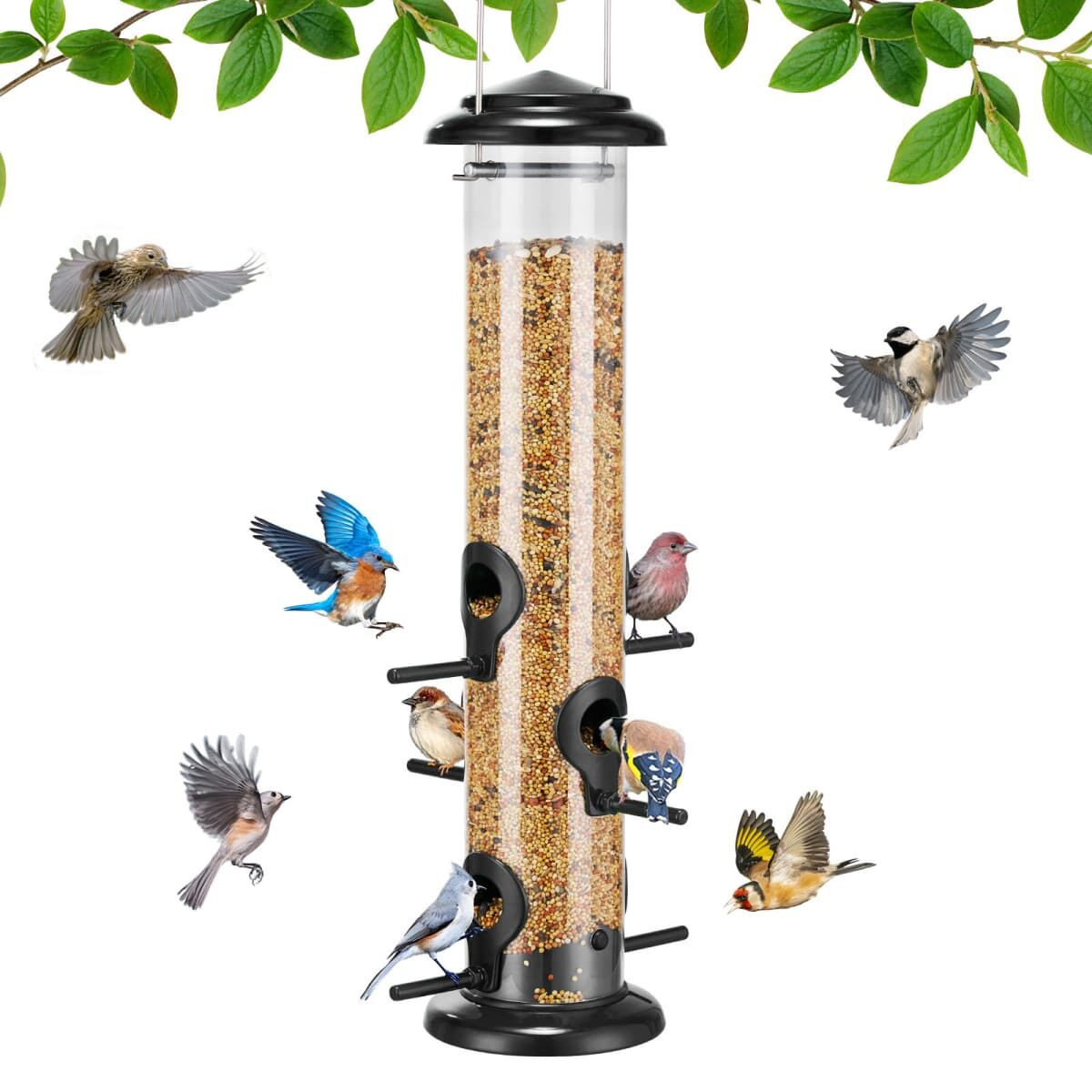Black Kingsyard Chew-proof Metal Tube Bird Feeders 2