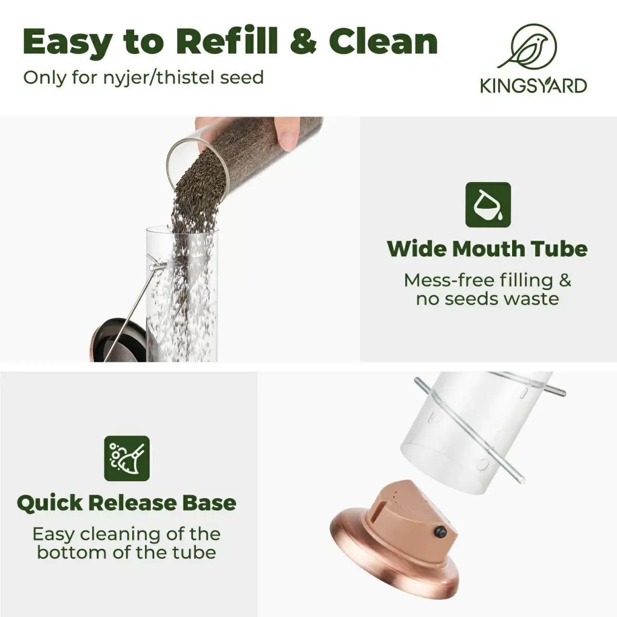 Antique Copper Kingsyard Metal Thistle Tube Bird Feeder 4