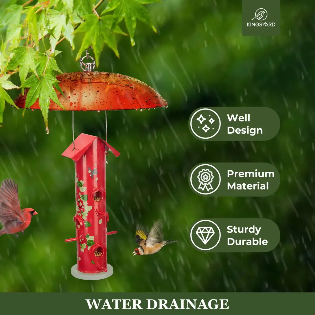 Kingsyard Squirrel & Weather Guard Dome for Hanging Bird Feeders 3