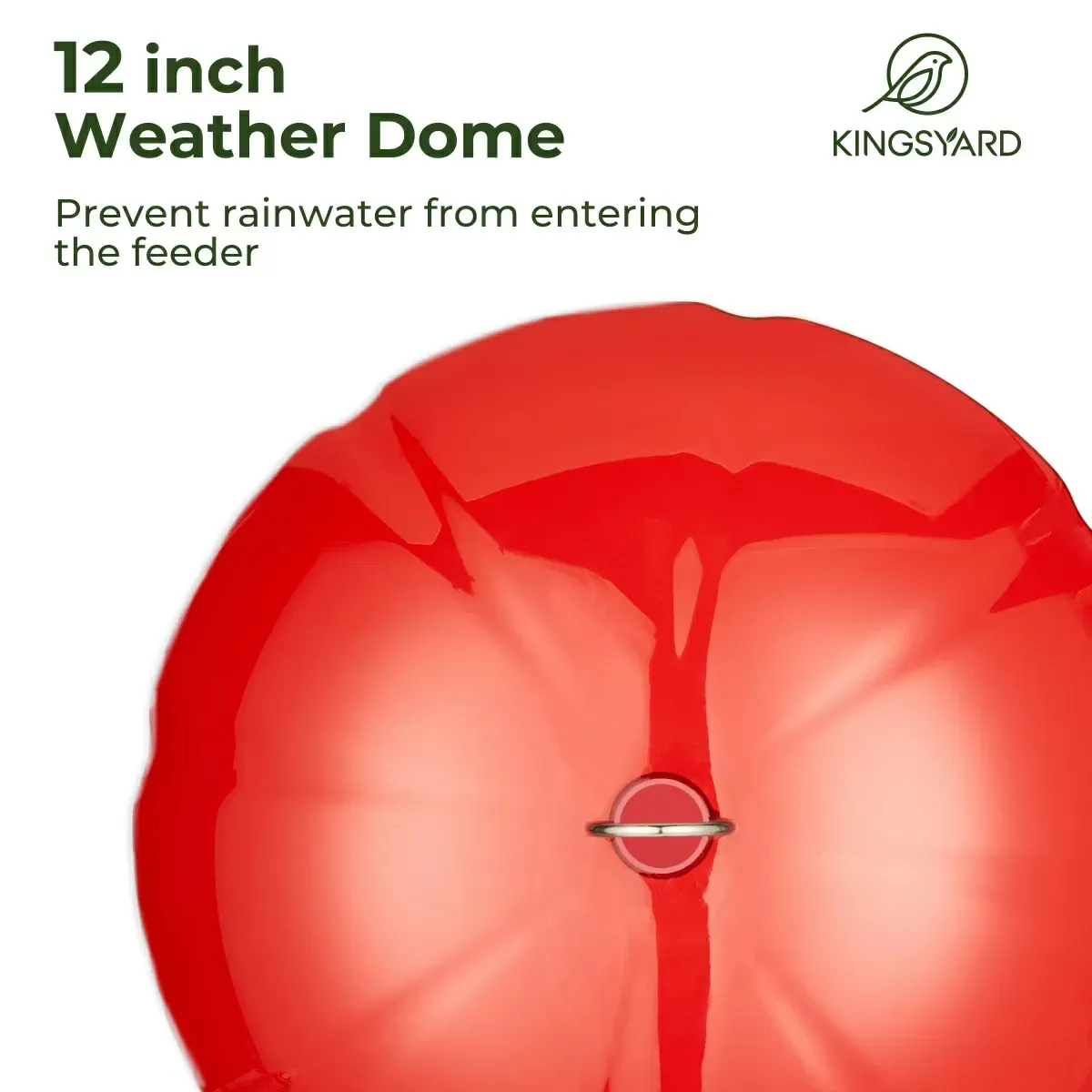 Black Kingsyard 12oz Tray Hummingbird Feeder with Weatherproof Dome & Ant Moat 6