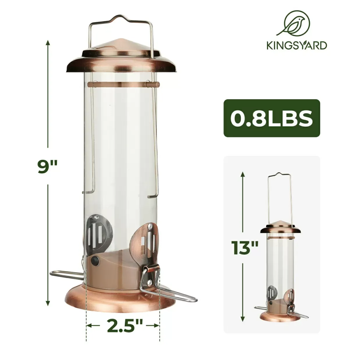 Kingsyard Extra Sturdy Tube Bluebird Mealworm Feeder 3