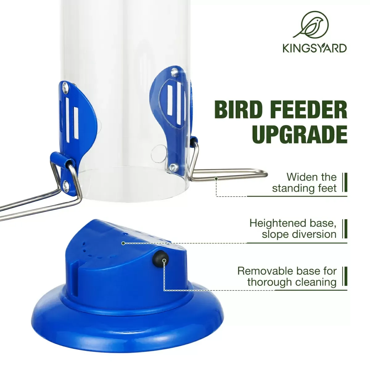 Blue Kingsyard Extra Sturdy Tube Bluebird Mealworm Feeder 4