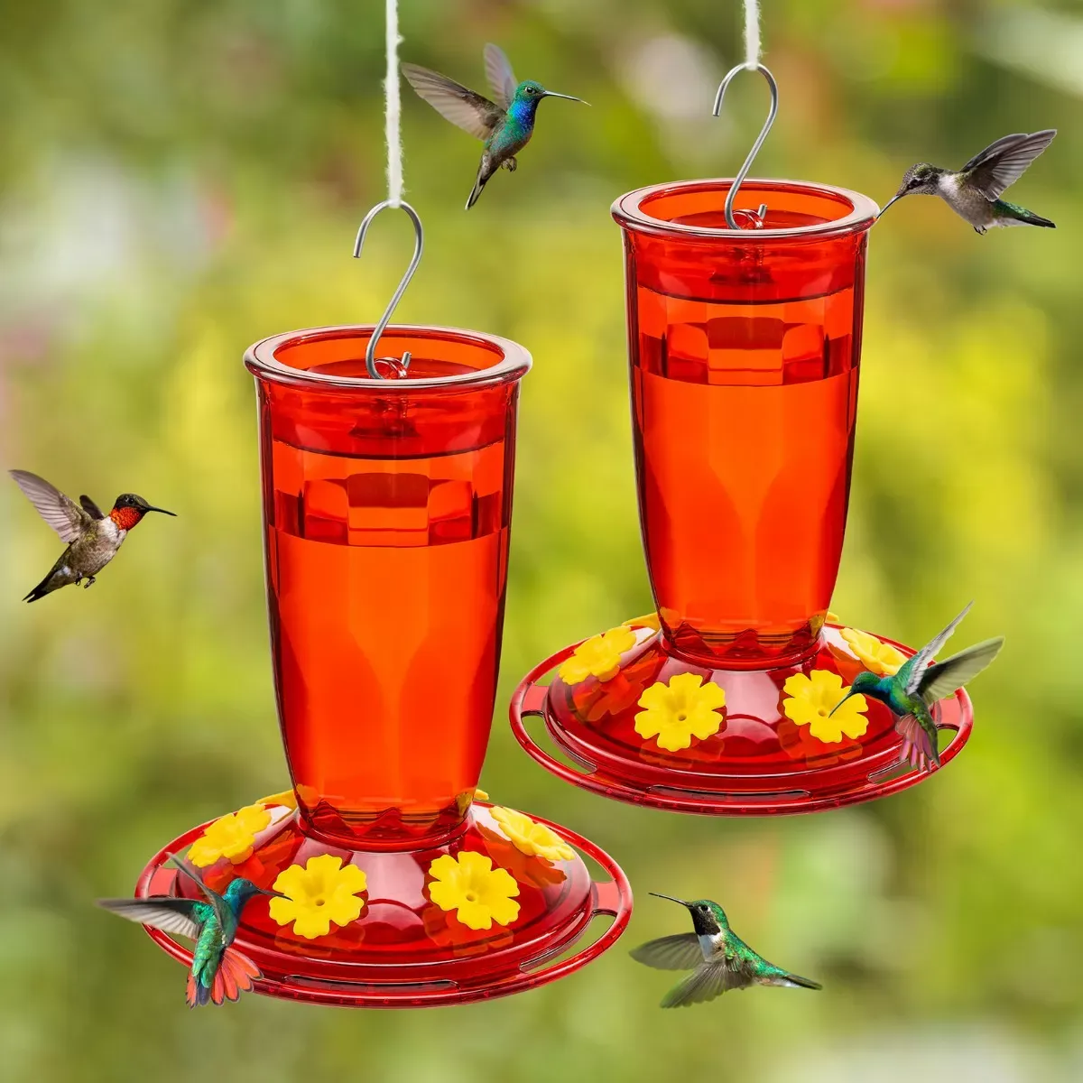Red Kingsyard 16oz Plastic Hummingbird Feeder with Bee & Ant Proof 1 Red Kingsyard 16oz Plastic Hummingbird Feeder with Bee & Ant Proof 1