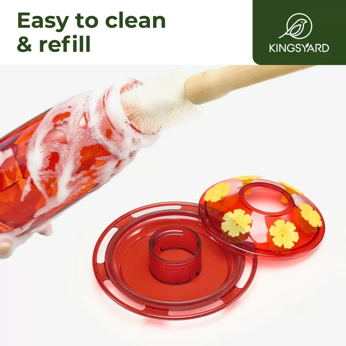 Red Kingsyard 16oz Plastic Hummingbird Feeder with Bee & Ant Proof 5 Red Kingsyard 16oz Plastic Hummingbird Feeder with Bee & Ant Proof 5