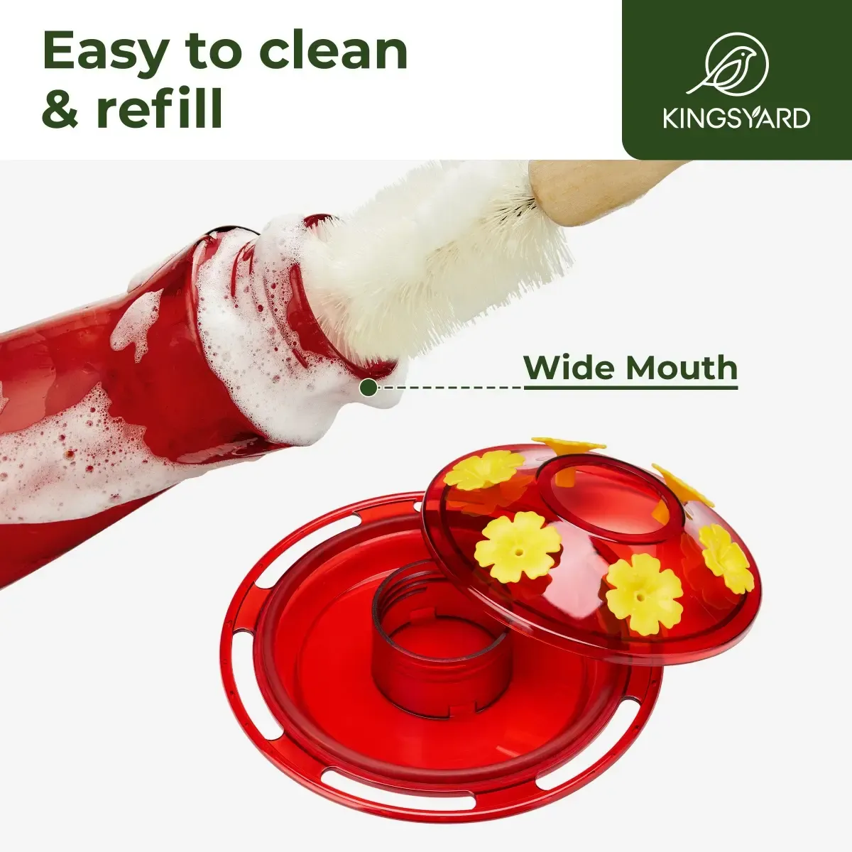 Kingsyard 14oz Glass Hummingbird Feeder with Bee Proof & Ant Moat 4 Kingsyard 14oz Glass Hummingbird Feeder with Bee Proof & Ant Moat 4