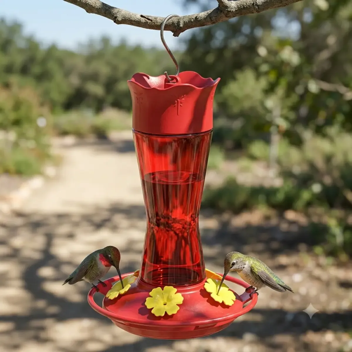Kingsyard 10oz Glass Hummingbird Feeder with Bee Proof & Ant Moat