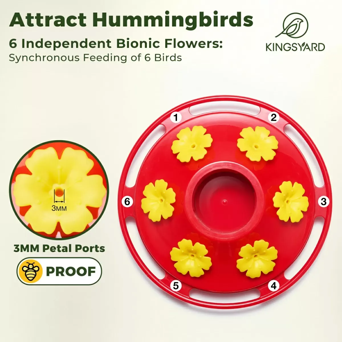 Updated Red Kingsyard 14oz Glass Hummingbird Feeder with Bee Proof & Ant Moat 5