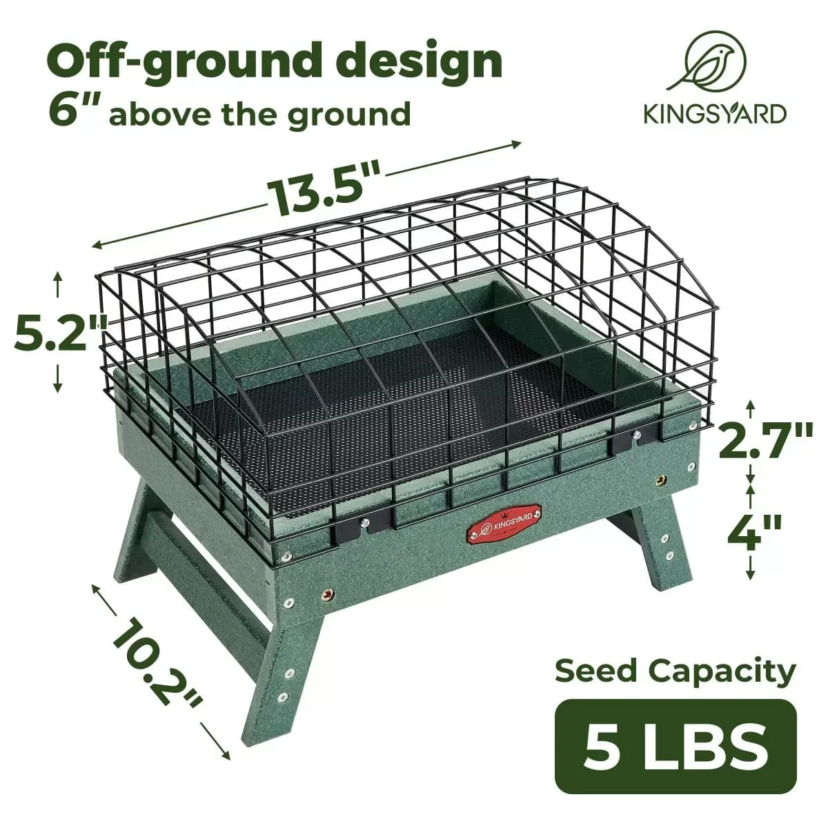 Kingsyard Squirrel Proof Caged Ground Bird Feeder 4