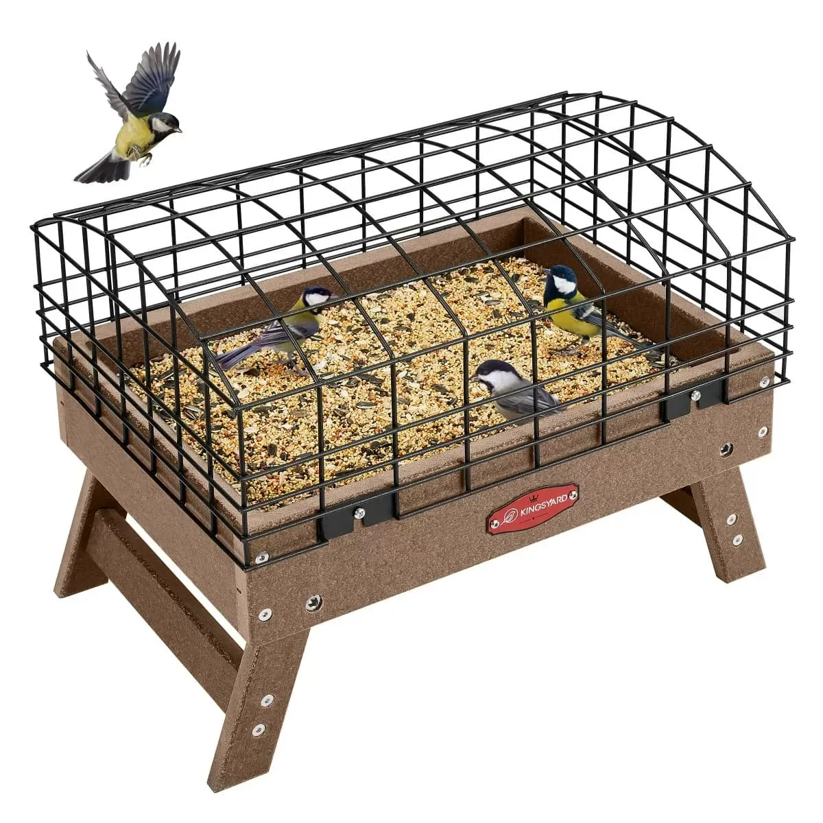 Brown Kingsyard Squirrel Proof Caged Ground Bird Feeder 2 Brown Kingsyard Squirrel Proof Caged Ground Bird Feeder 2