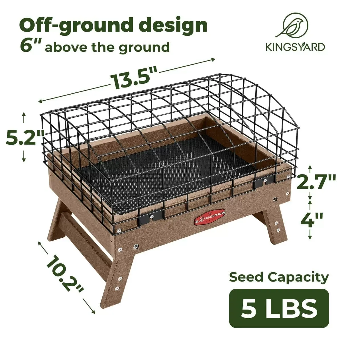 Brown Kingsyard Squirrel Proof Caged Ground Bird Feeder 4 Brown Kingsyard Squirrel Proof Caged Ground Bird Feeder 4