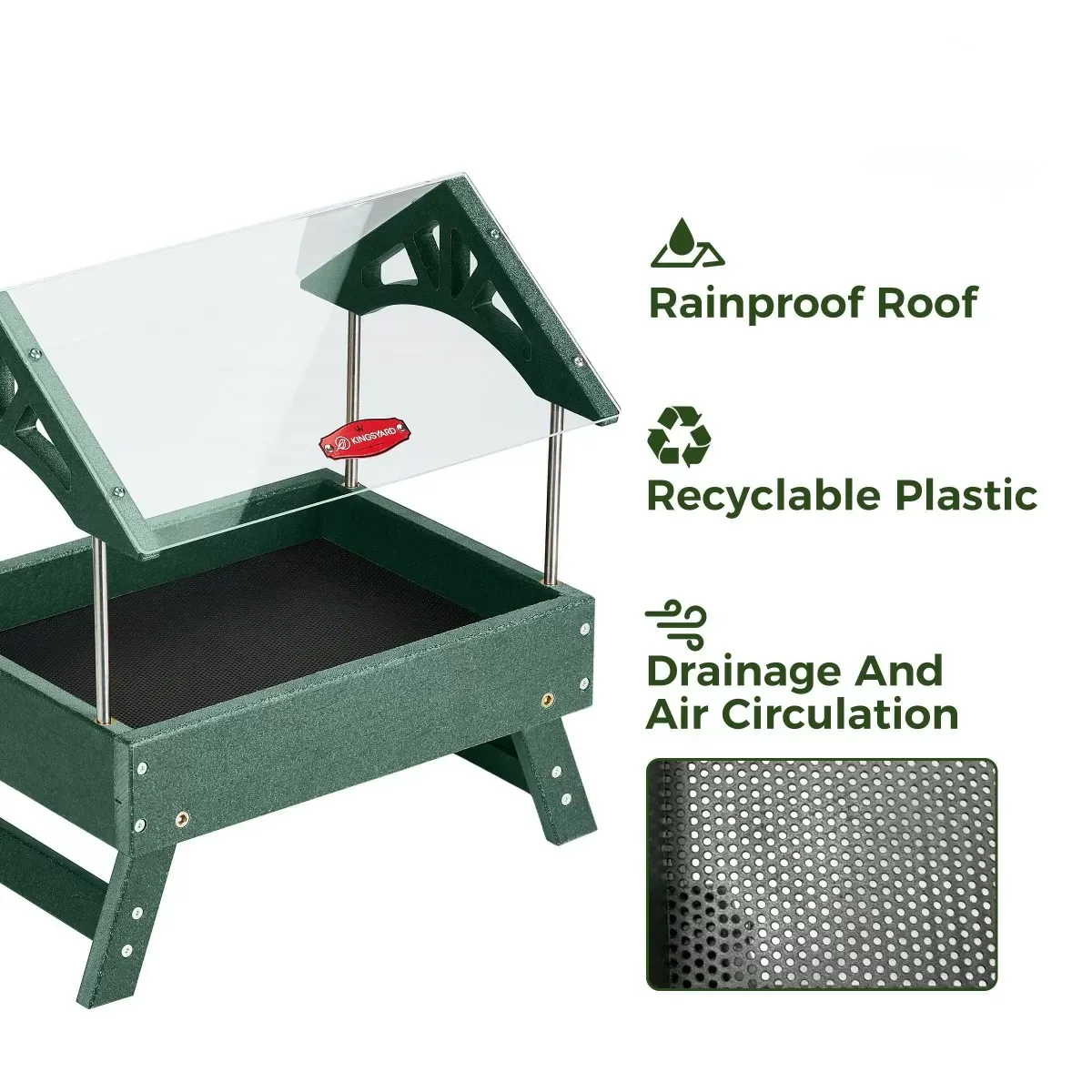 Green Kingsyard Recycled Plastic Platform Feeder 3