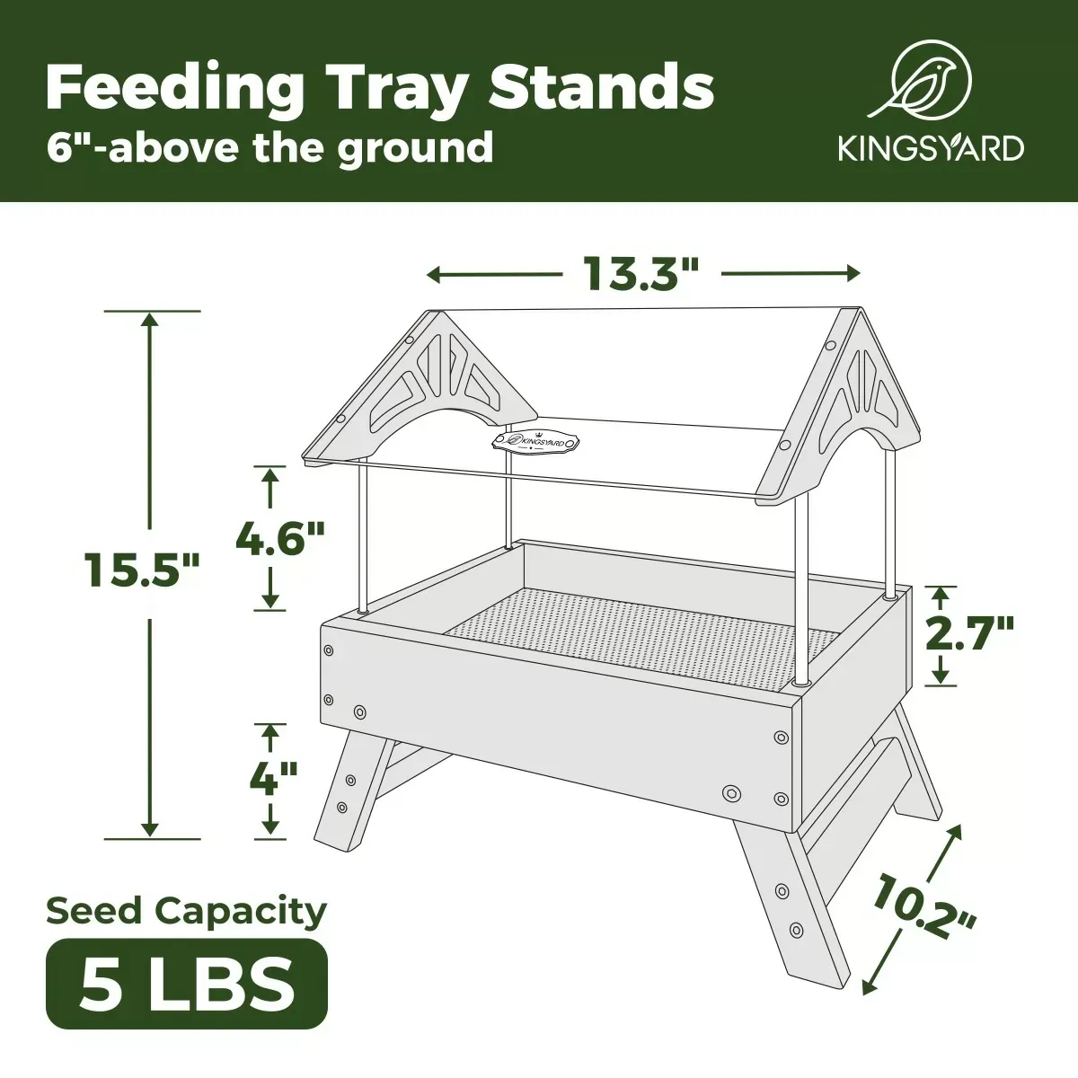 Green Kingsyard Recycled Plastic Platform Feeder 4