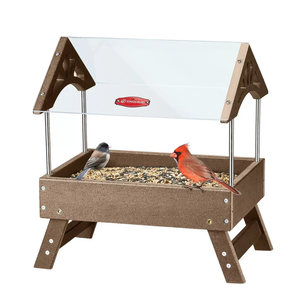 Brown Kingsyard Recycled Plastic Platform Feeder 2