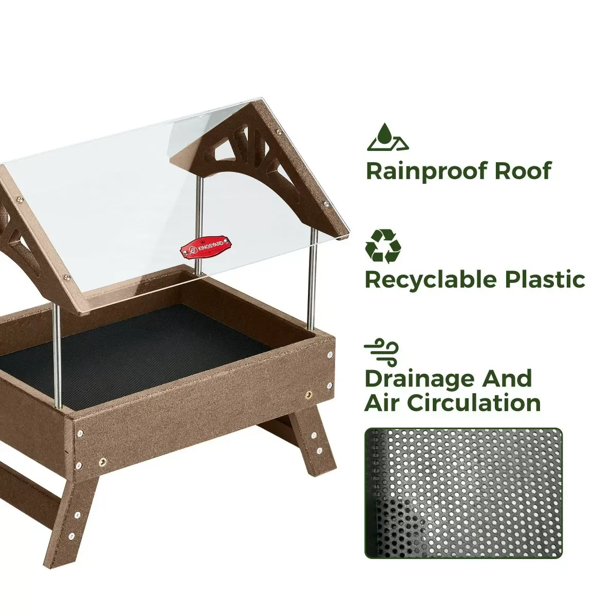 Brown Kingsyard Recycled Plastic Platform Feeder 3
