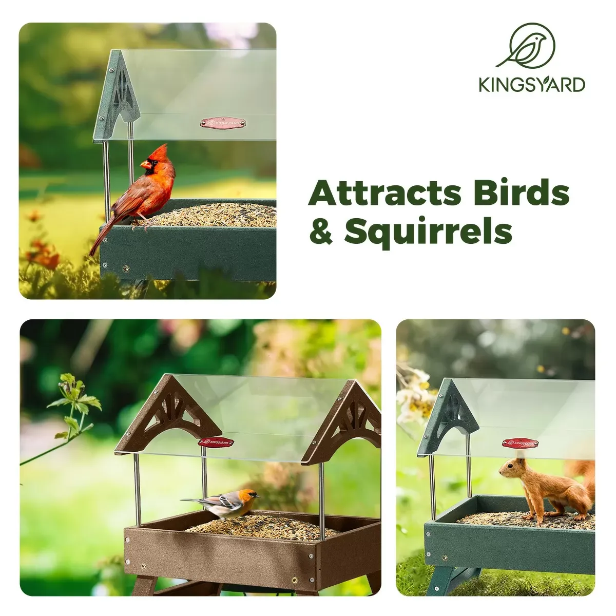 Brown Kingsyard Recycled Plastic Platform Feeder 5
