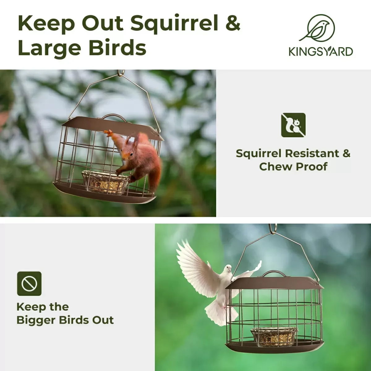 Brown Kingsyard Metal Caged Squirrel Proof Bluebird Feeders 5