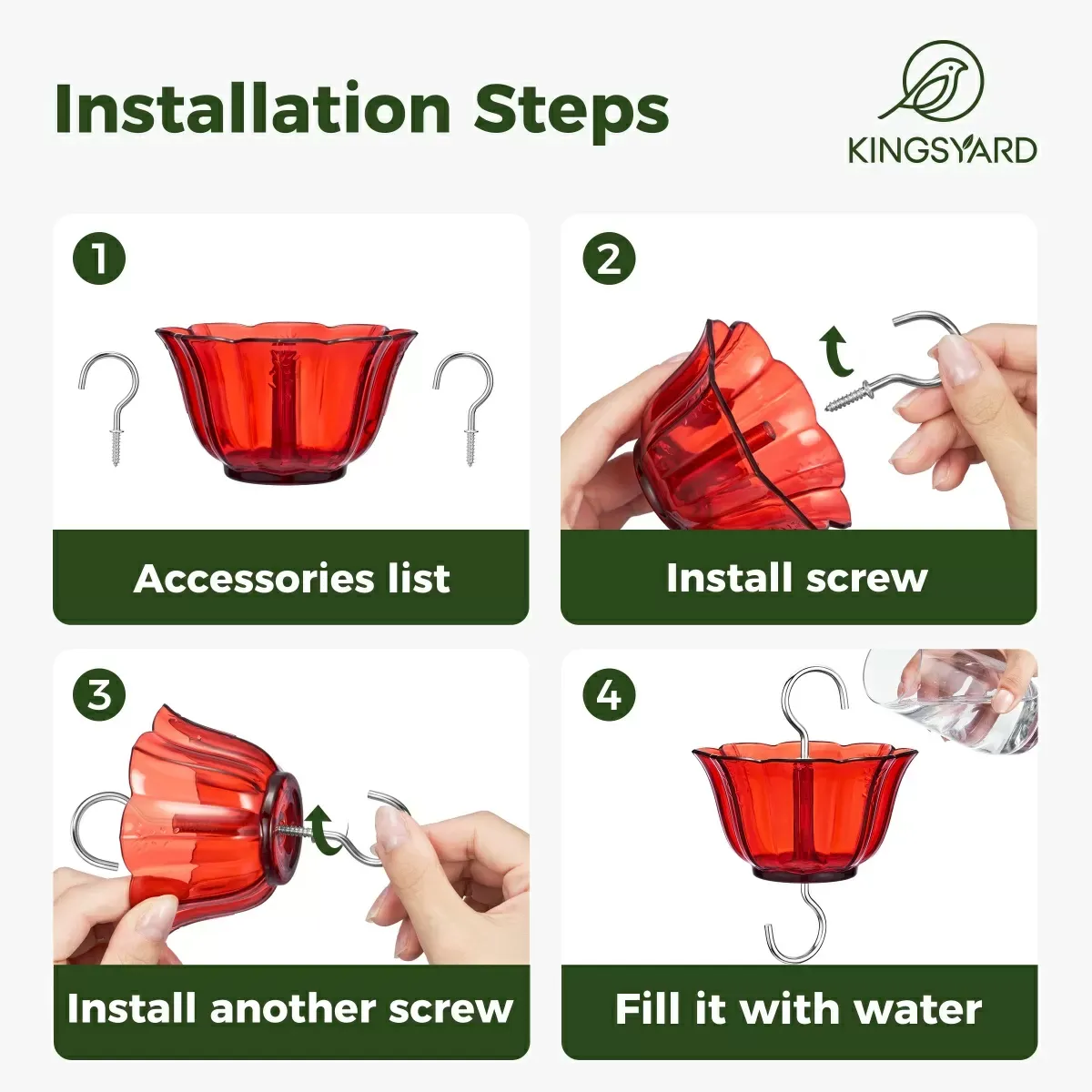 Red Kingsyard 2-Pack Ant Moat for Hummingbird Feeders 4