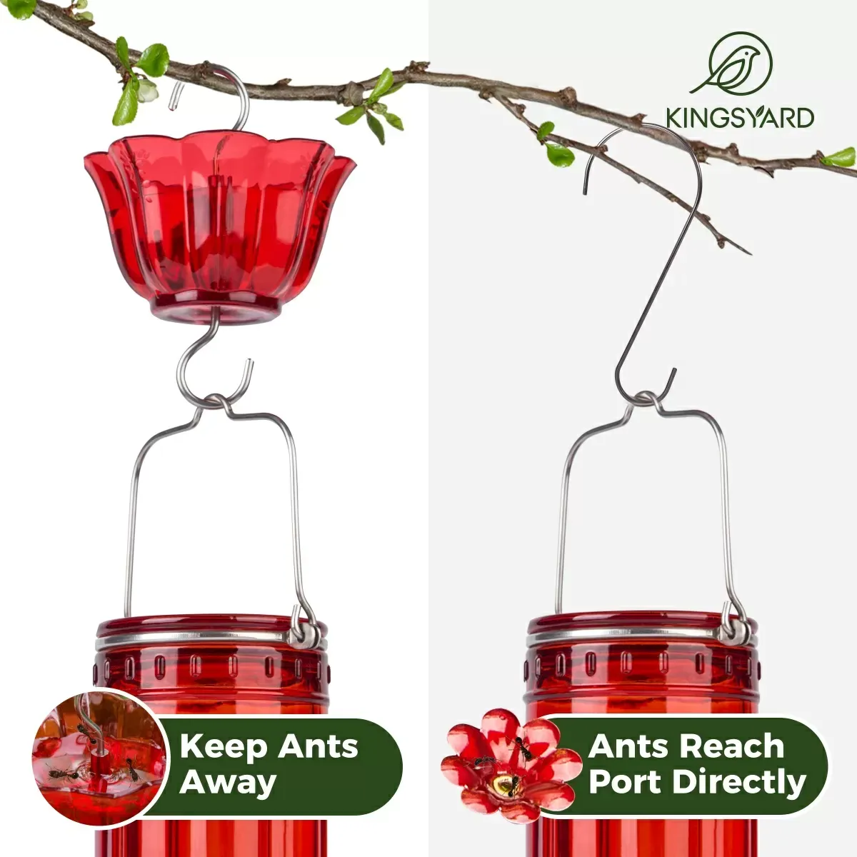 Red Kingsyard 2-Pack Ant Moat for Hummingbird Feeders 6