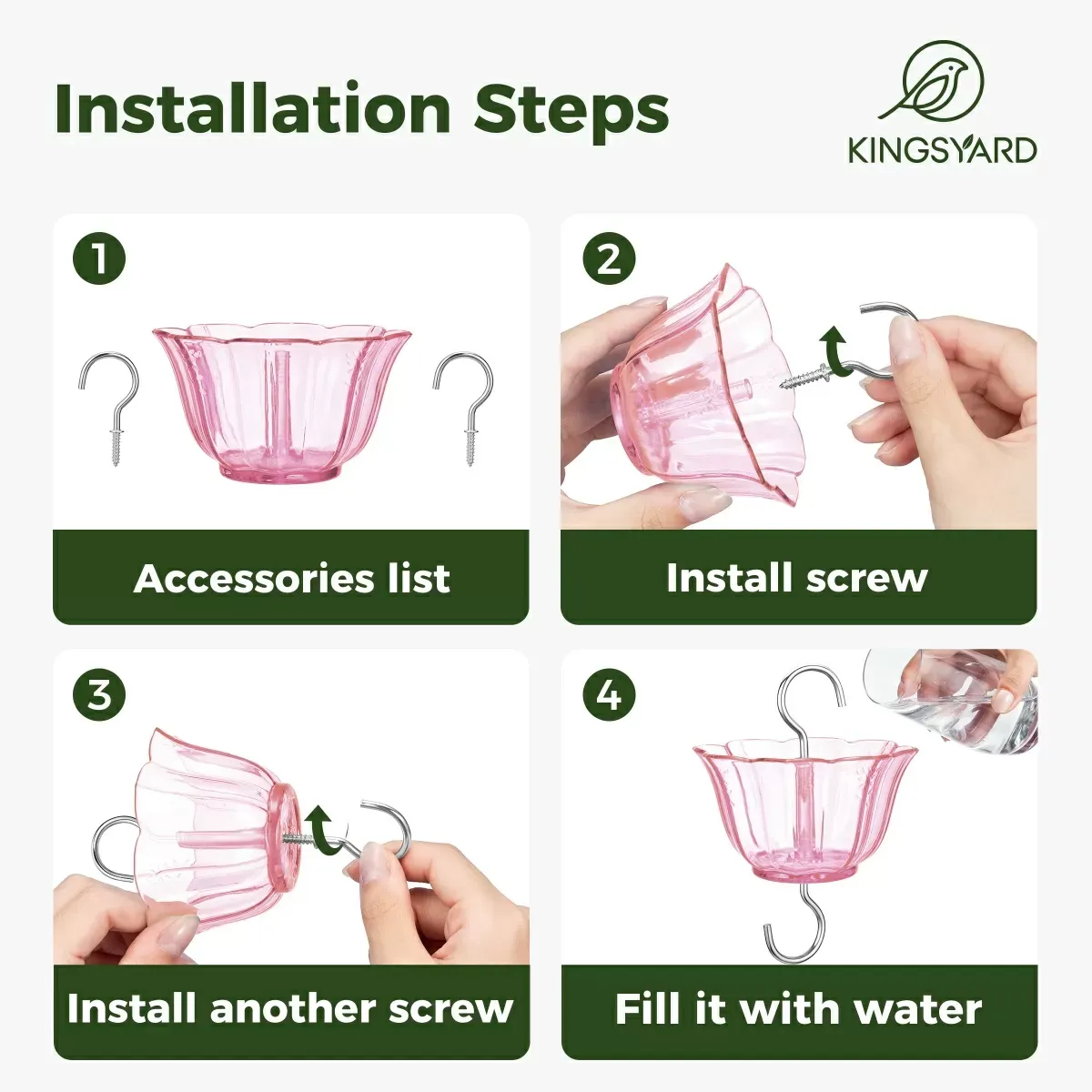 Pink Kingsyard 2-Pack Ant Moat for Hummingbird Feeders 4