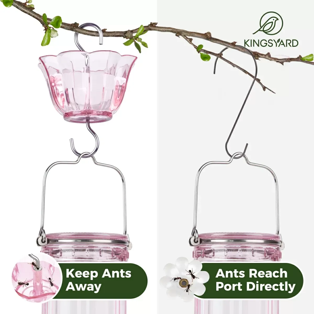 Pink Kingsyard 2-Pack Ant Moat for Hummingbird Feeders 6