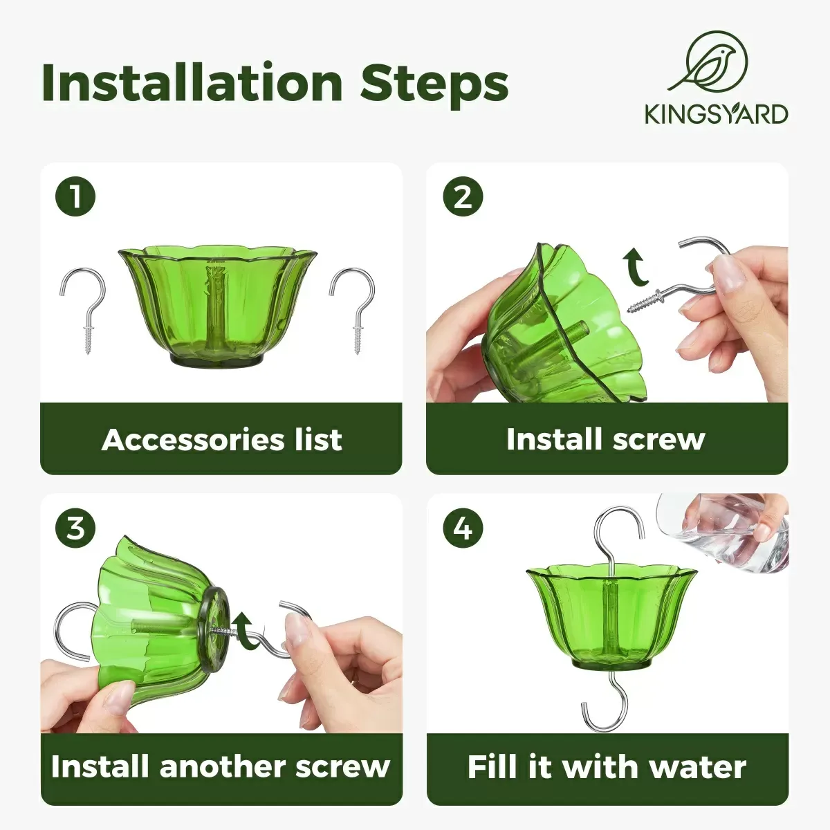 Green Kingsyard 2-Pack Ant Moat for Hummingbird Feeders 4