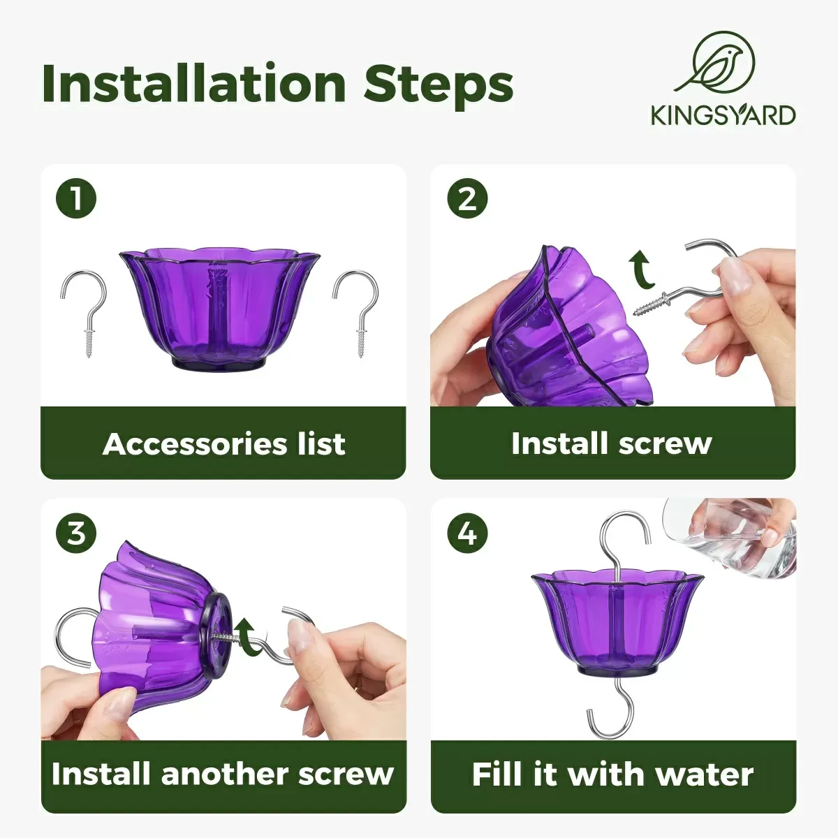 Purple Kingsyard 2-Pack Ant Moat for Hummingbird Feeders 4