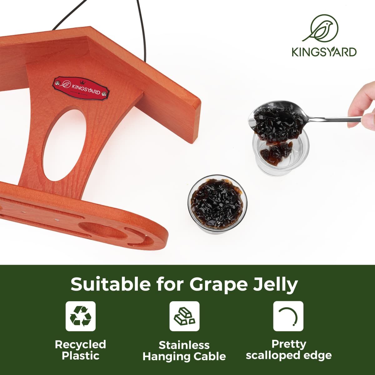 Orange for Oriole Kingsyard Recycled Plastic Bird Feeder 5