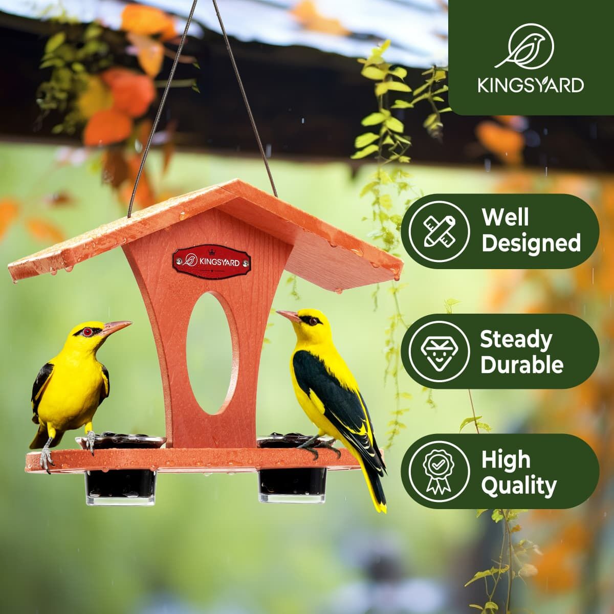 Orange for Oriole Kingsyard Recycled Plastic Bird Feeder 6