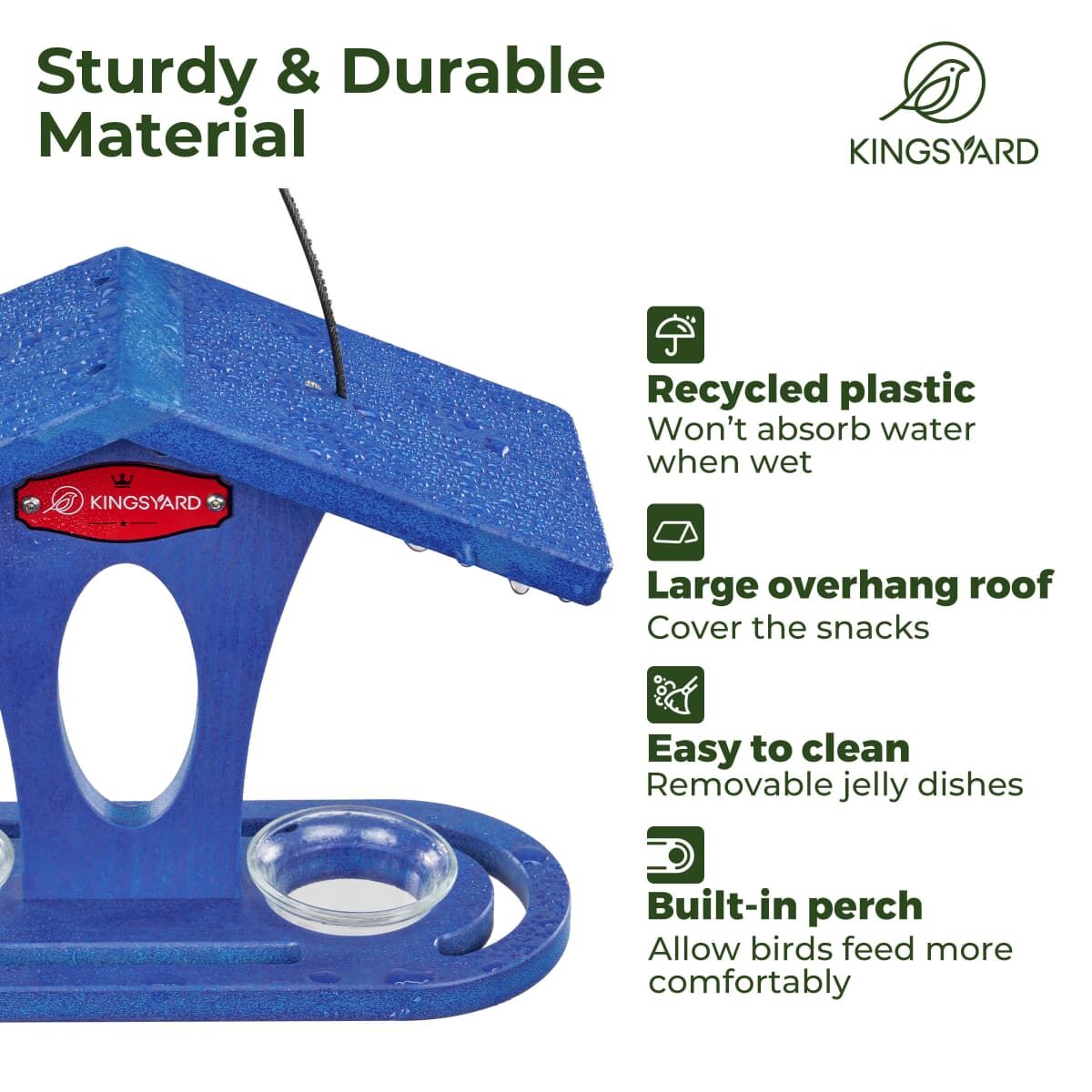 Kingsyard Recycled Plastic Bird Feeder 4