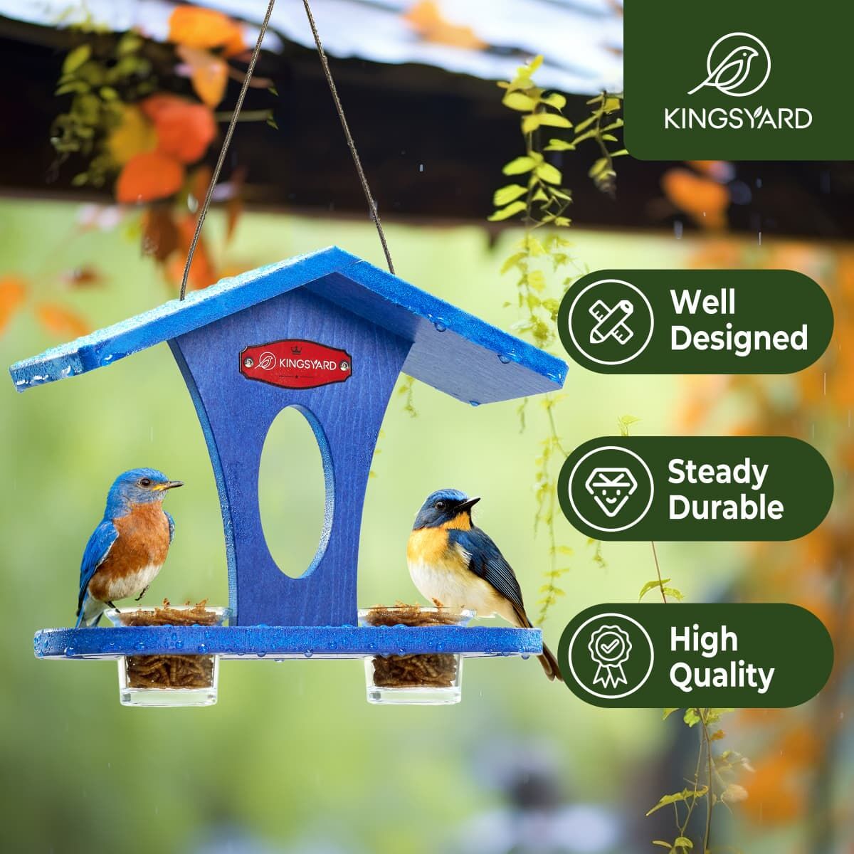 Kingsyard Recycled Plastic Bird Feeder 6