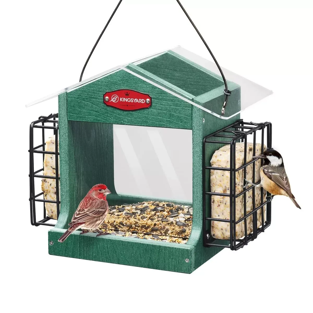 Green Kingsyard Recycled Plastic Double Suet Wild Bird Feeder 2