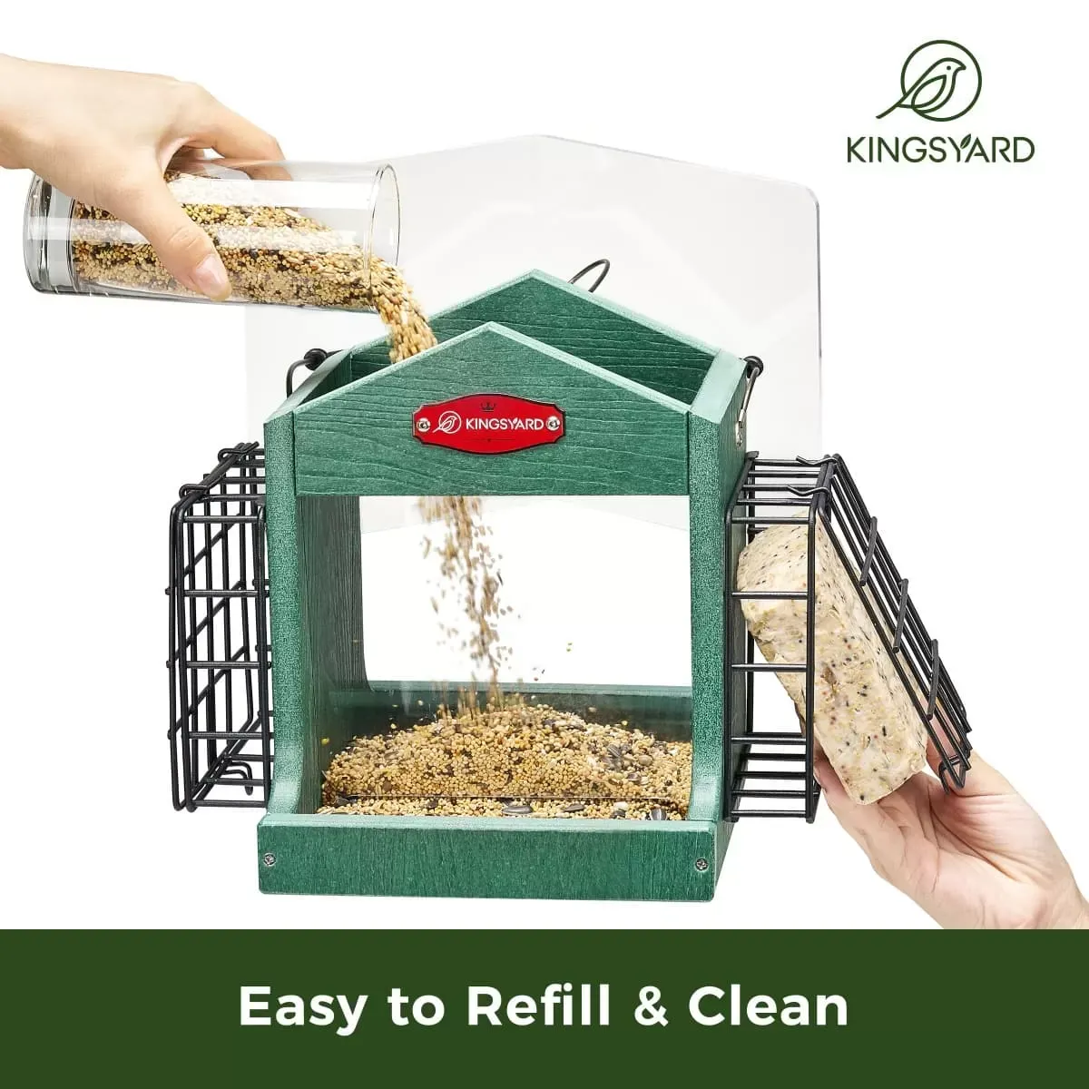 Green Kingsyard Recycled Plastic Double Suet Wild Bird Feeder 5