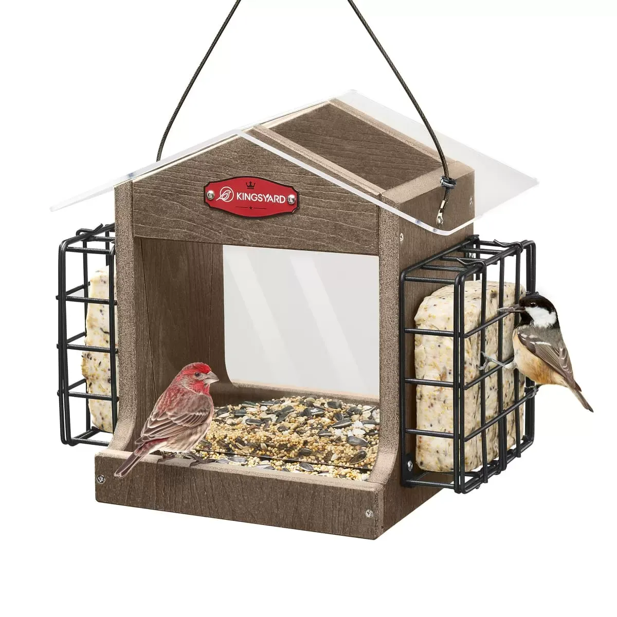Brown Kingsyard Recycled Plastic Double Suet Wild Bird Feeder 2