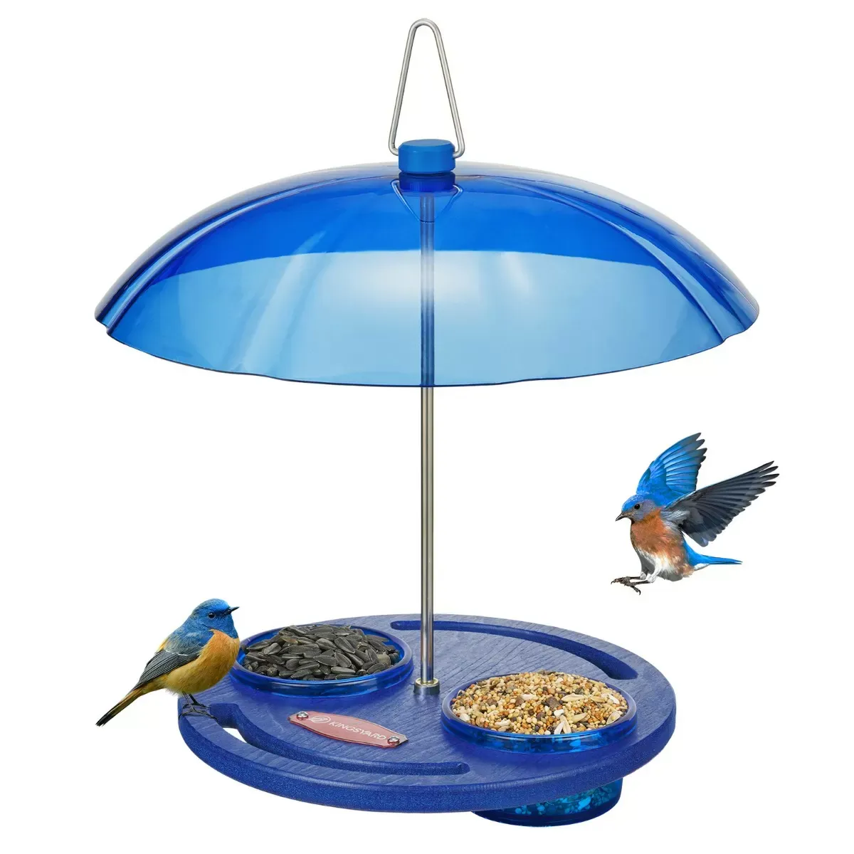 Kingsyard Recycled Plastic Platform Bird Feeder with Dome Top 2