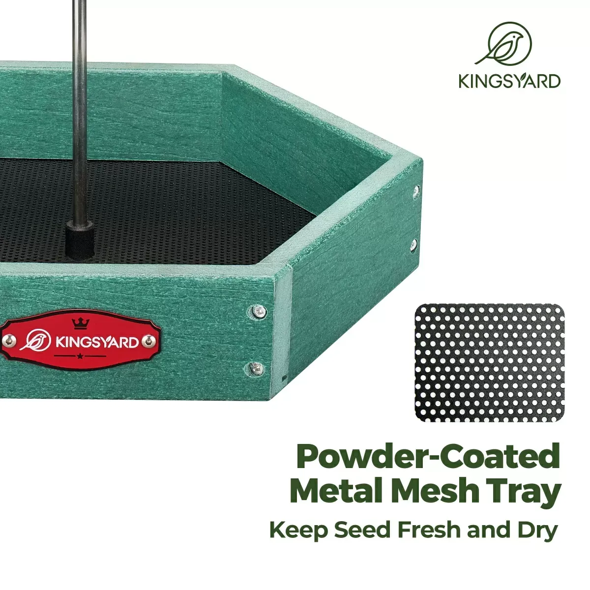 Green Kingsyard Recycled Plastic Platform Bird Feeder 4 Green Kingsyard Recycled Plastic Platform Bird Feeder 4