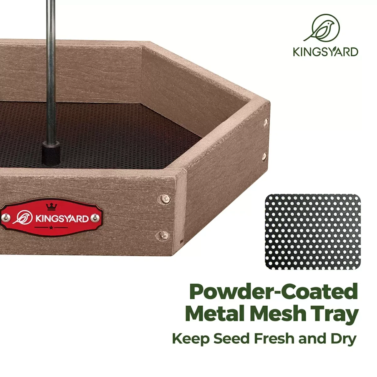 Brown Kingsyard Recycled Plastic Platform Bird Feeder 4