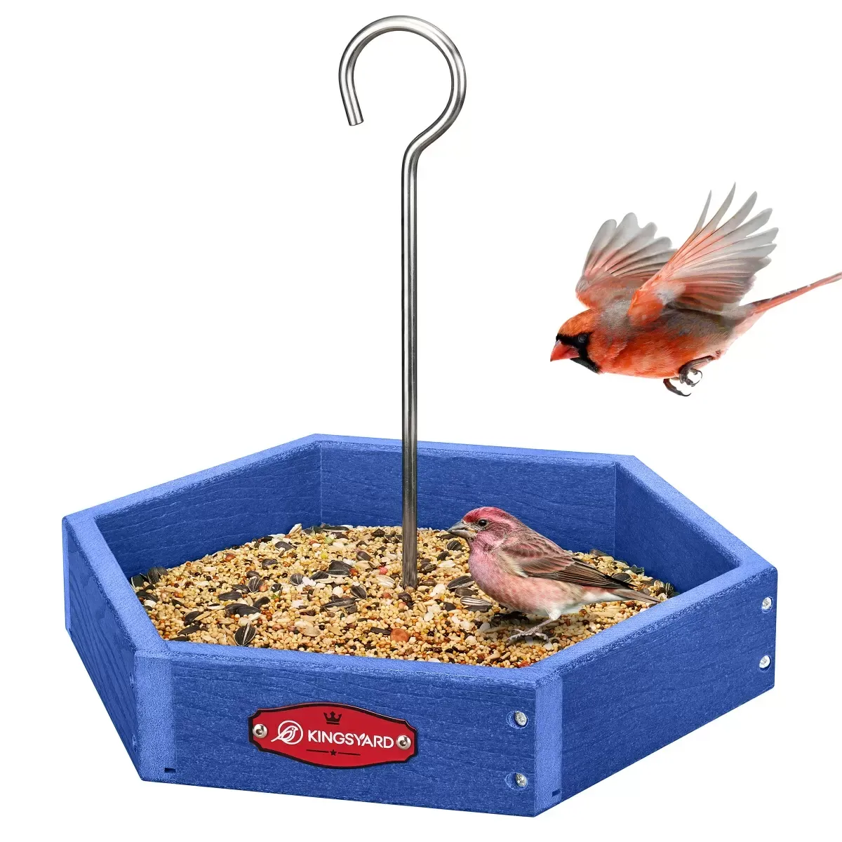 Blue Kingsyard Recycled Plastic Platform Bird Feeder 2