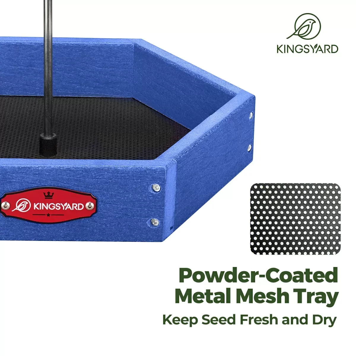 Blue Kingsyard Recycled Plastic Platform Bird Feeder 4