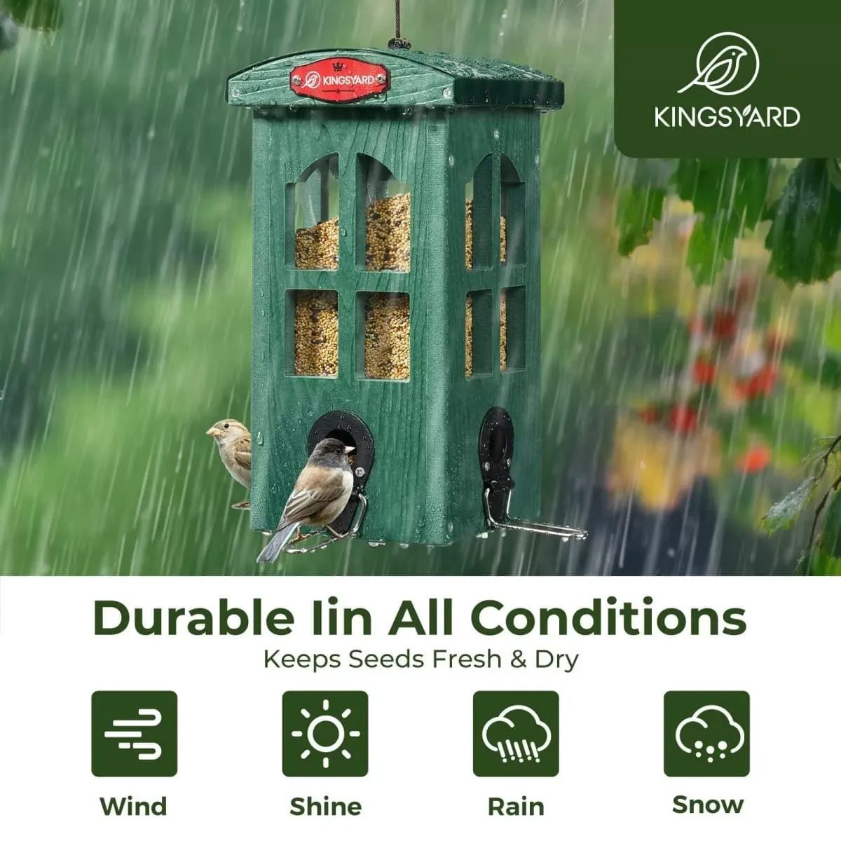 Kingsyard Weatherproof House Tube Bird Feeders 7